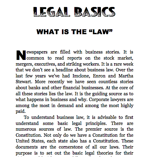 Basics  of Busines Law